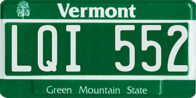 VT license plate LQI552