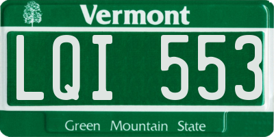 VT license plate LQI553
