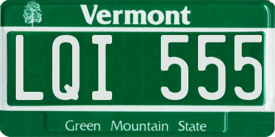 VT license plate LQI555