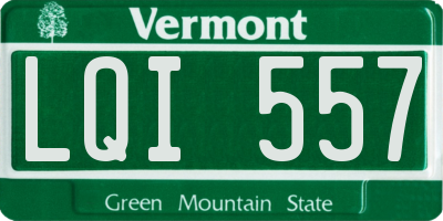 VT license plate LQI557