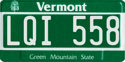 VT license plate LQI558