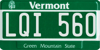 VT license plate LQI560