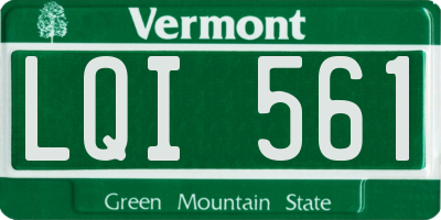 VT license plate LQI561