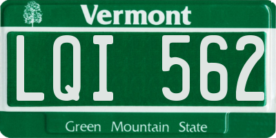 VT license plate LQI562