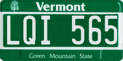 VT license plate LQI565