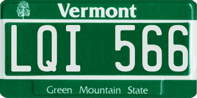 VT license plate LQI566