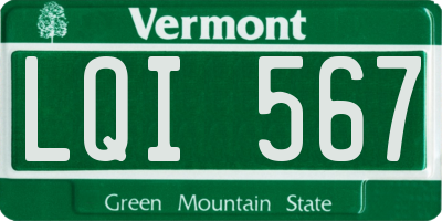 VT license plate LQI567
