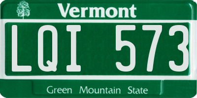 VT license plate LQI573