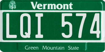 VT license plate LQI574
