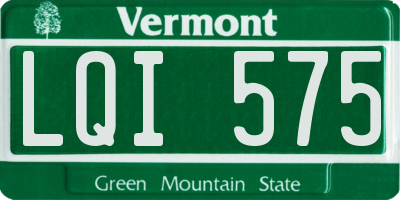 VT license plate LQI575