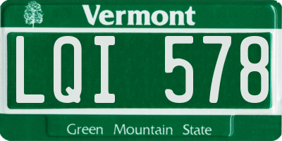 VT license plate LQI578