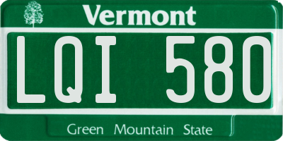 VT license plate LQI580