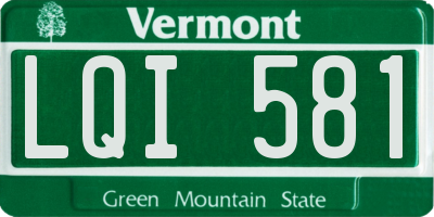 VT license plate LQI581