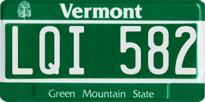 VT license plate LQI582