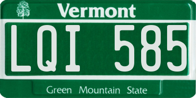 VT license plate LQI585