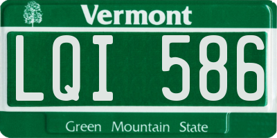 VT license plate LQI586