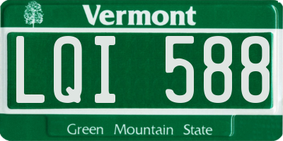 VT license plate LQI588