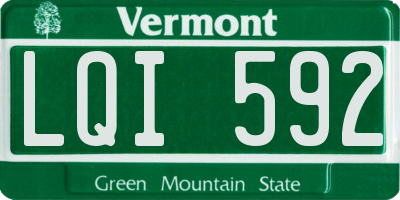 VT license plate LQI592