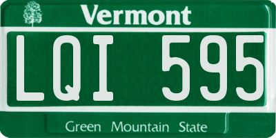VT license plate LQI595