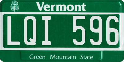 VT license plate LQI596