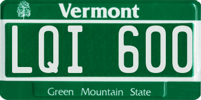 VT license plate LQI600