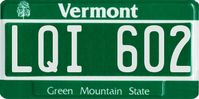 VT license plate LQI602