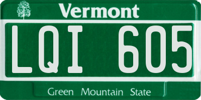 VT license plate LQI605