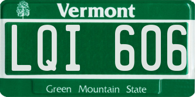 VT license plate LQI606