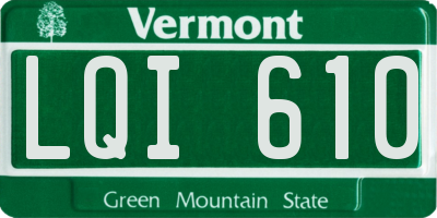 VT license plate LQI610