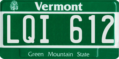 VT license plate LQI612