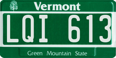 VT license plate LQI613