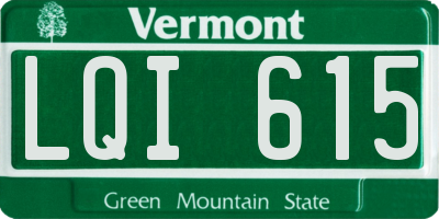 VT license plate LQI615