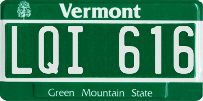 VT license plate LQI616