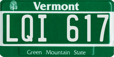 VT license plate LQI617