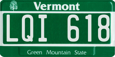 VT license plate LQI618
