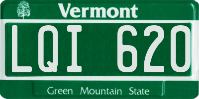 VT license plate LQI620