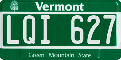 VT license plate LQI627