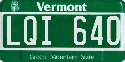 VT license plate LQI640
