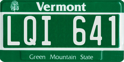 VT license plate LQI641