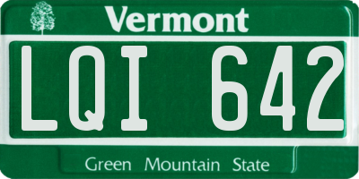 VT license plate LQI642