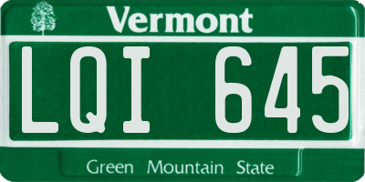 VT license plate LQI645