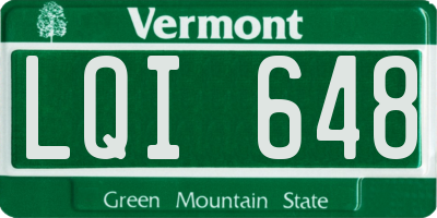 VT license plate LQI648