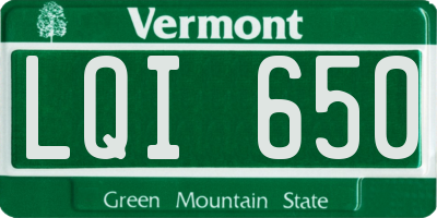 VT license plate LQI650