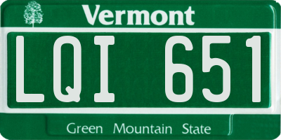 VT license plate LQI651