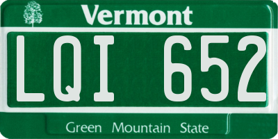 VT license plate LQI652