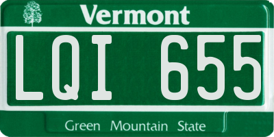 VT license plate LQI655