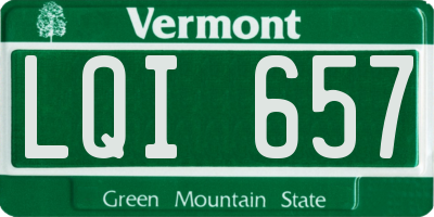 VT license plate LQI657