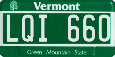 VT license plate LQI660