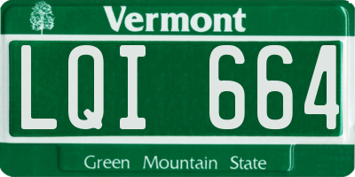 VT license plate LQI664