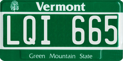 VT license plate LQI665